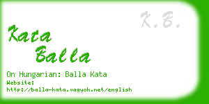 kata balla business card